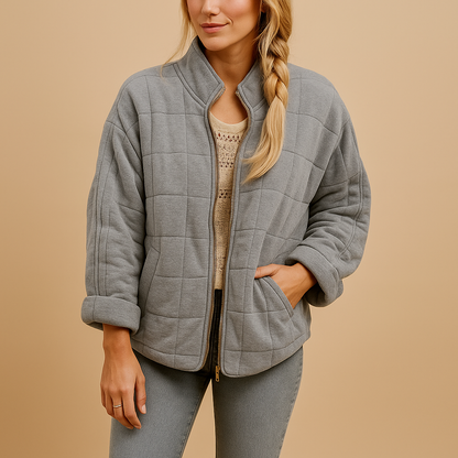 Ambra | Relaxed-Fit Quilted Women's Jacket with High Collar and Side Pockets - Lightweight Comfort