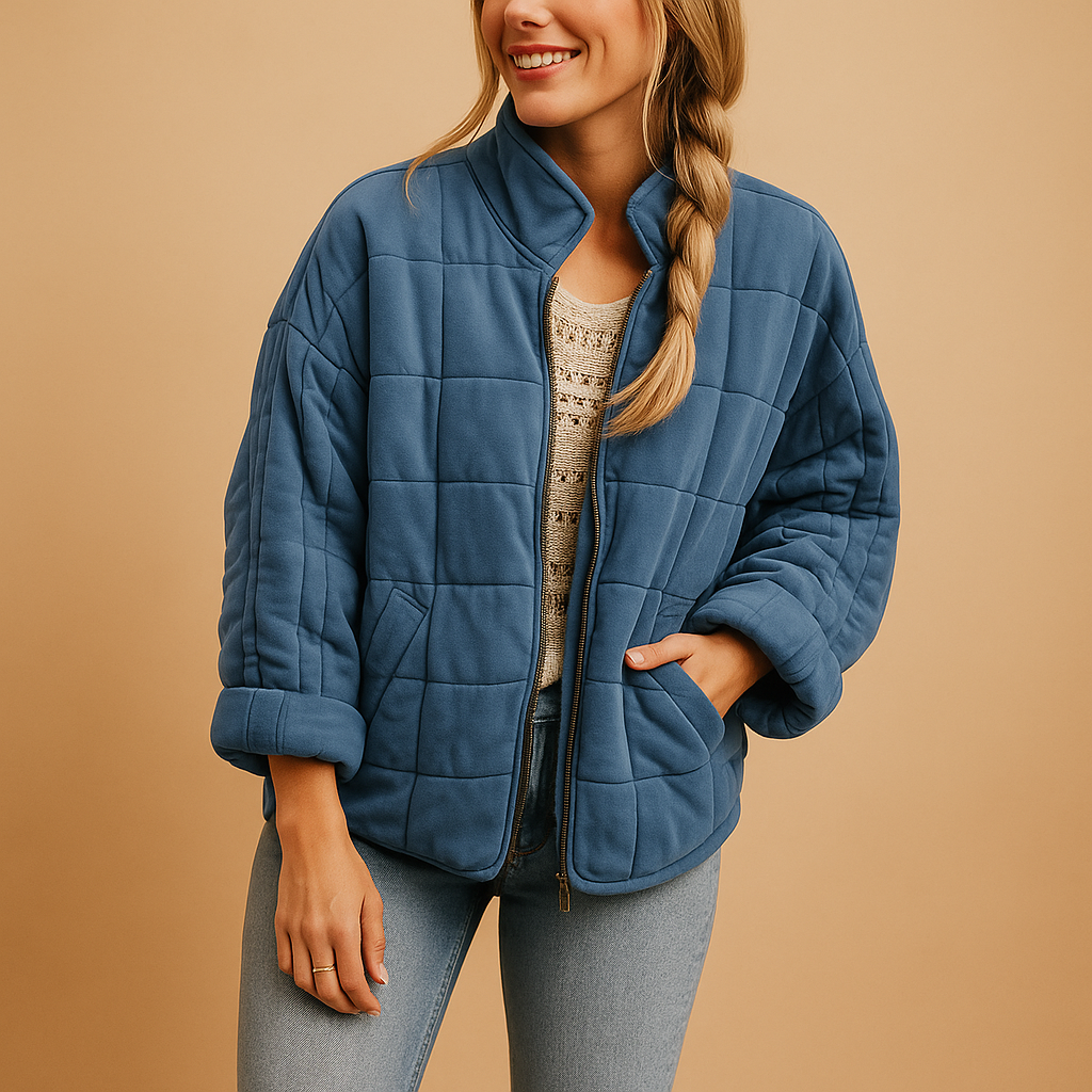 Ambra | Relaxed-Fit Quilted Women's Jacket with High Collar and Side Pockets - Lightweight Comfort