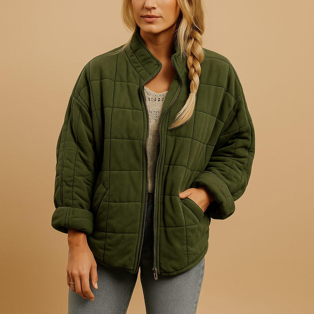 Ambra | Relaxed-Fit Quilted Women's Jacket with High Collar and Side Pockets - Lightweight Comfort