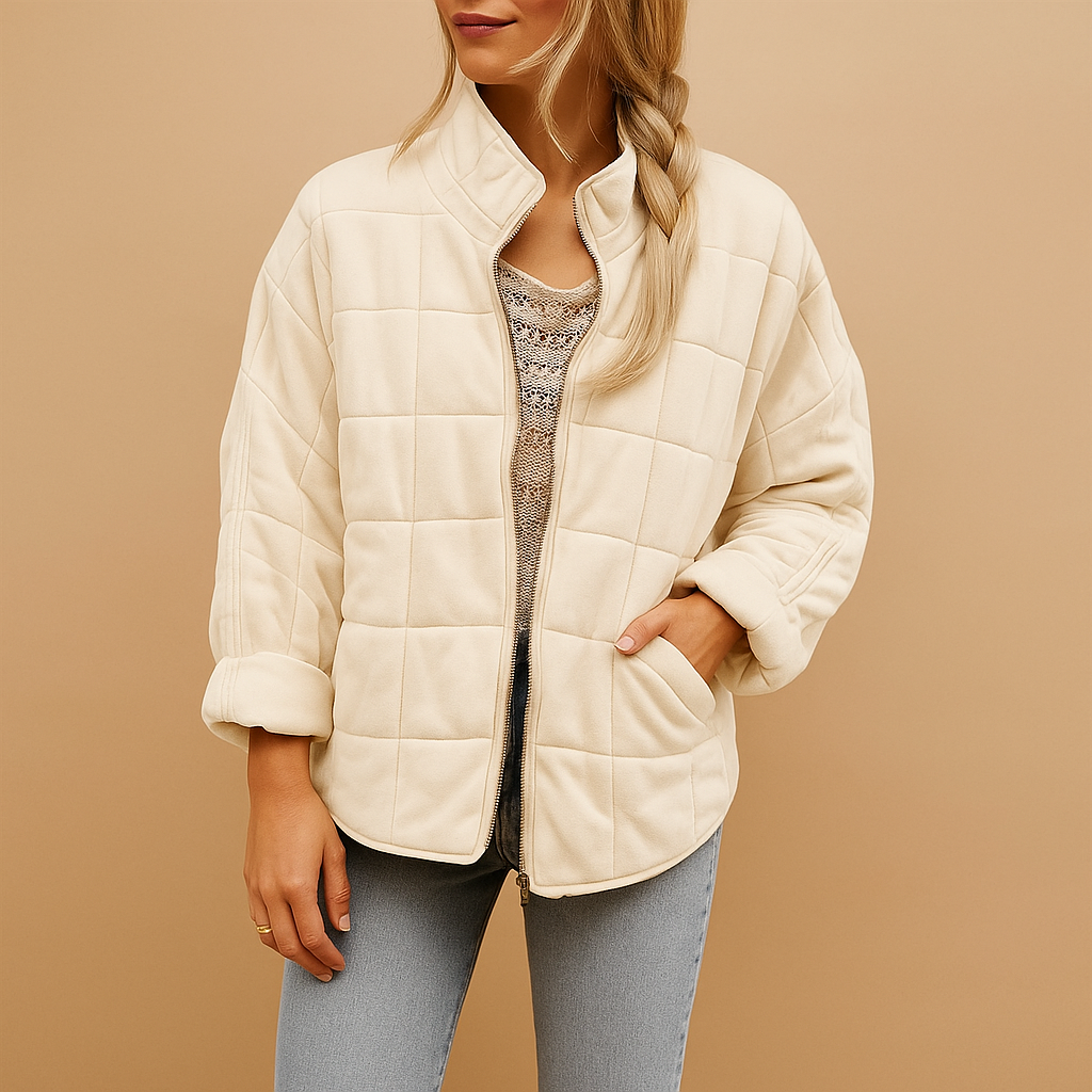 Ambra | Relaxed-Fit Quilted Women's Jacket with High Collar and Side Pockets - Lightweight Comfort