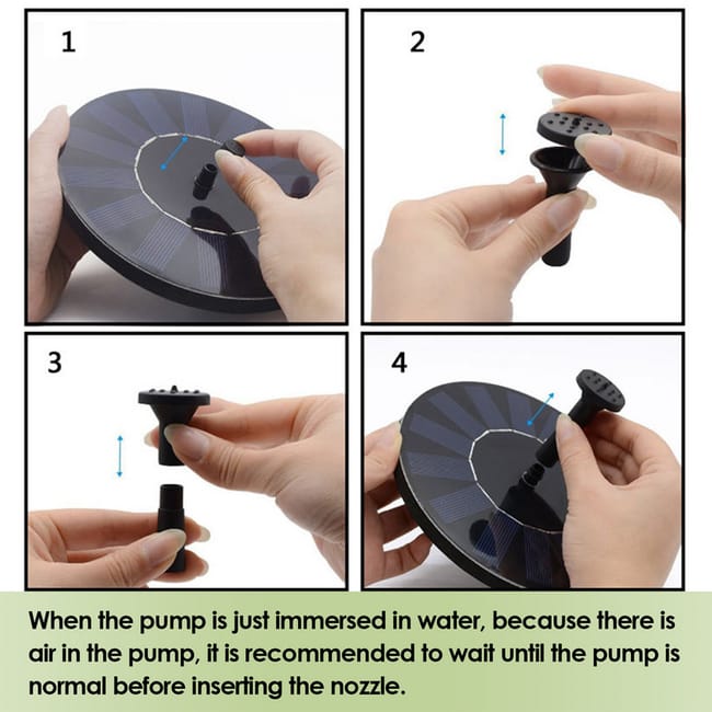 Solar Garden Fountain | Water Pump with 4 Spray Modes | Easy Installation for Outdoor Spaces