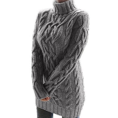 Roberta | Abito Maglione Donna a Trecce con Collo Alto - Calore Elegante