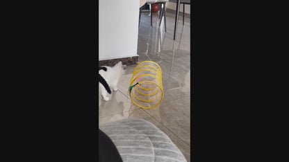 Tunnel per Gatti | Tunnel Giocattolo Pieghevole con Piume & Palline di Sisal | Divertimento e Esplorazione per il Tuo Felino