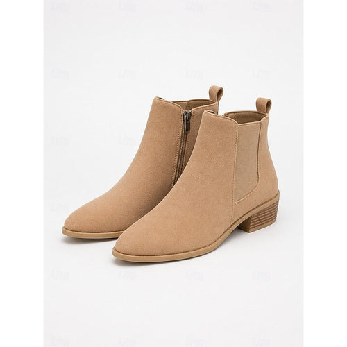 Emilia | Women's Pointed-Toe Chelsea Boots with Low Block Heel - Everyday Elegance