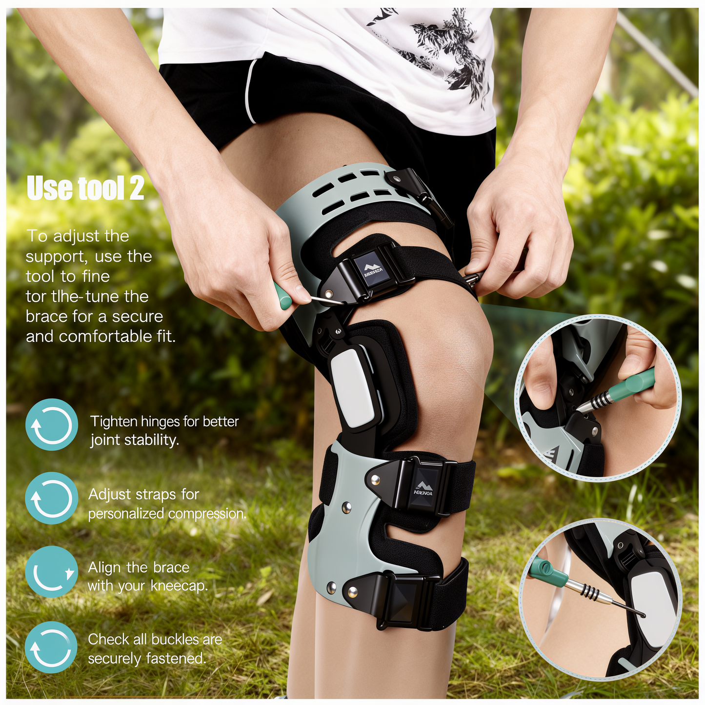 Knee Brace with Medial and Lateral Support | Ergonomic Stabilization to Relieve Osteoarthritis Pain