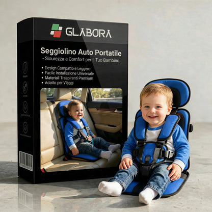 Seggiolino Da Viaggio Compatto | Leggero E Pieghevole Con Imbracatura Sicura | Comodo E Pronto Per Viaggi Con Bambini