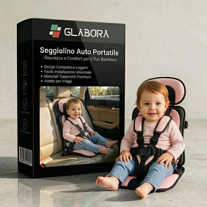 Seggiolino Da Viaggio Compatto | Leggero E Pieghevole Con Imbracatura Sicura | Comodo E Pronto Per Viaggi Con Bambini