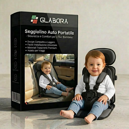 Seggiolino Da Viaggio Compatto | Leggero E Pieghevole Con Imbracatura Sicura | Comodo E Pronto Per Viaggi Con Bambini
