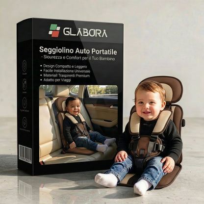 Seggiolino Da Viaggio Compatto | Leggero E Pieghevole Con Imbracatura Sicura | Comodo E Pronto Per Viaggi Con Bambini