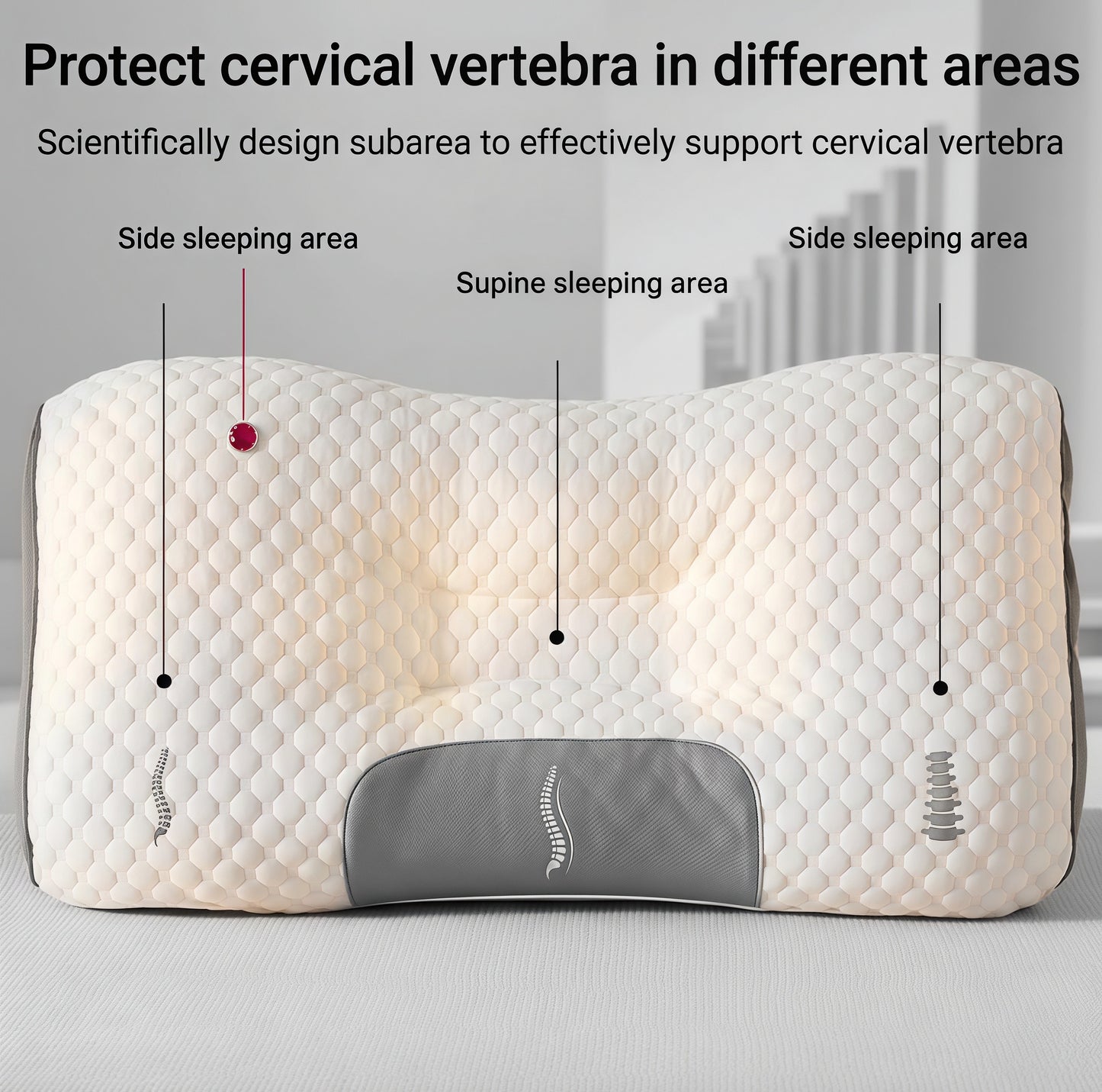 Cuscino Ortopedico Cervicale | Cuscino per la Cervicale con Funzione Massaggio | Supporto Ergonomico per un Riposo Ristoratore