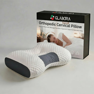 Coussin cervical orthopédique | Coussin pour les cervicales avec fonction massage | Soutien ergonomique pour un repos réparateur