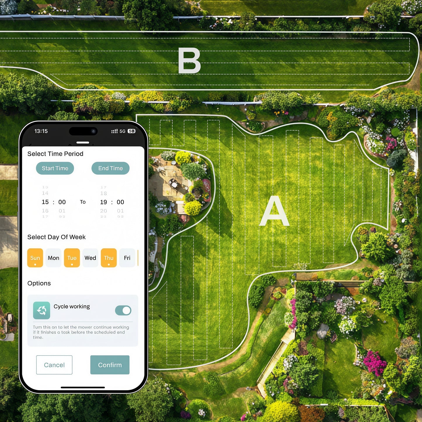 Robot Tagliaerba Automatico con Visione a 360° e GPS Antifurto | Rasaerba Wireless per Giardini Fino a 1000 m²