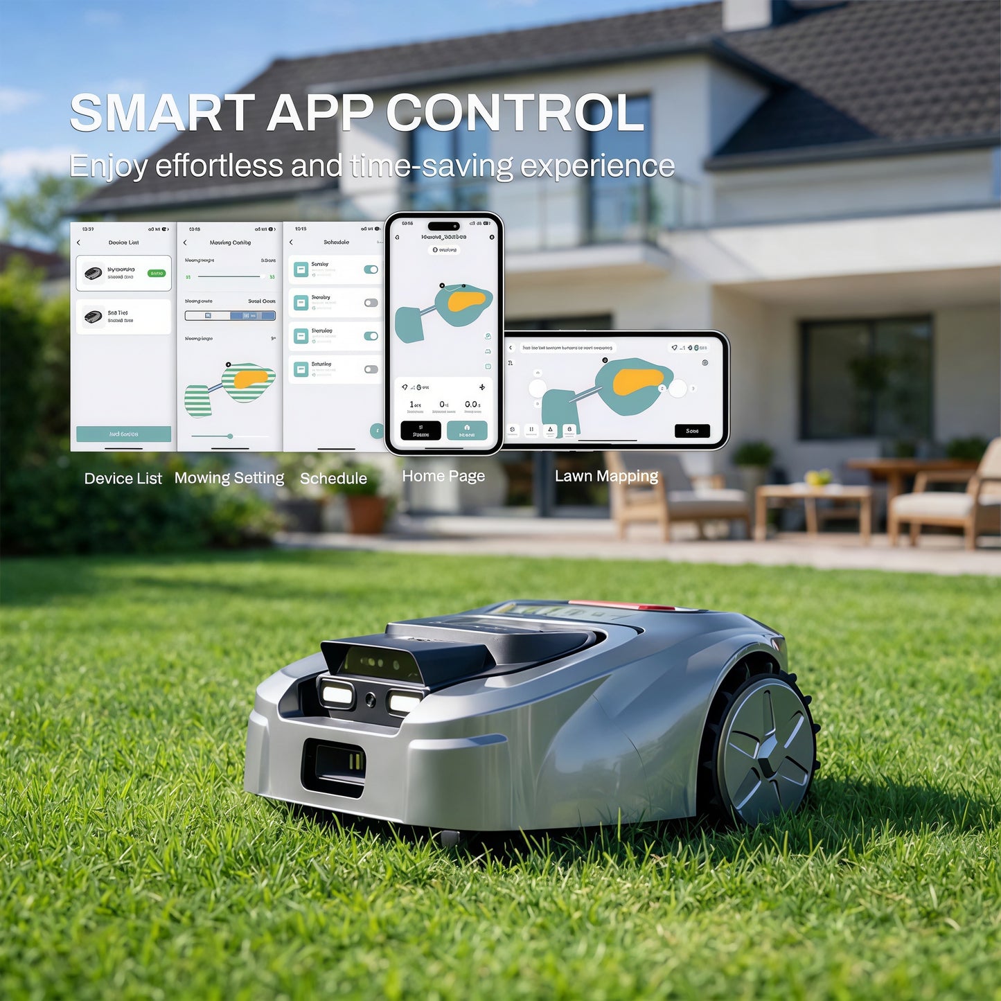 Robot Tagliaerba Automatico con Visione a 360° e GPS Antifurto | Rasaerba Wireless per Giardini Fino a 1000 m²