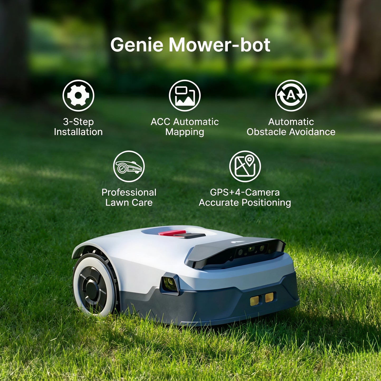 Refurbished Genie 600E AI Automatic Lawn Mower Robot | Up to 900-1000 m² | RTK + 4 Cameras | Reliable with Quality Control