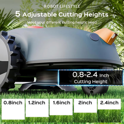 Robot Rasaerba | Tagliaerba Automatico Senza Filo con Batteria Rimovibile per Giardini Fino a 200 mq