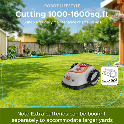 Robot Rasaerba | Tagliaerba Automatico Senza Filo con Batteria Rimovibile per Giardini Fino a 200 mq