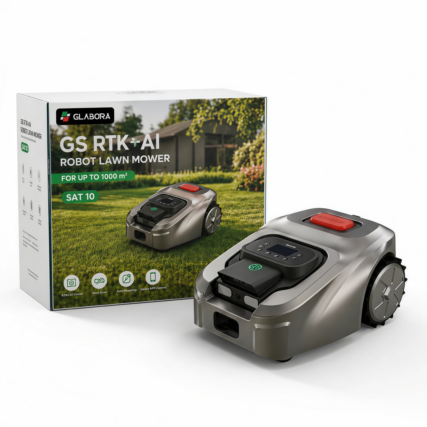 Robot Tagliaerba Automatico con Visione a 360° e GPS Antifurto | Rasaerba Wireless per Giardini Fino a 1000 m²