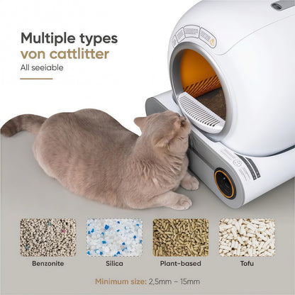 Zelfreinigende Kattenbak | 65 Liter Robot met Geurfilter | Gemakkelijk Onderhoud voor een Hygiënische Omgeving