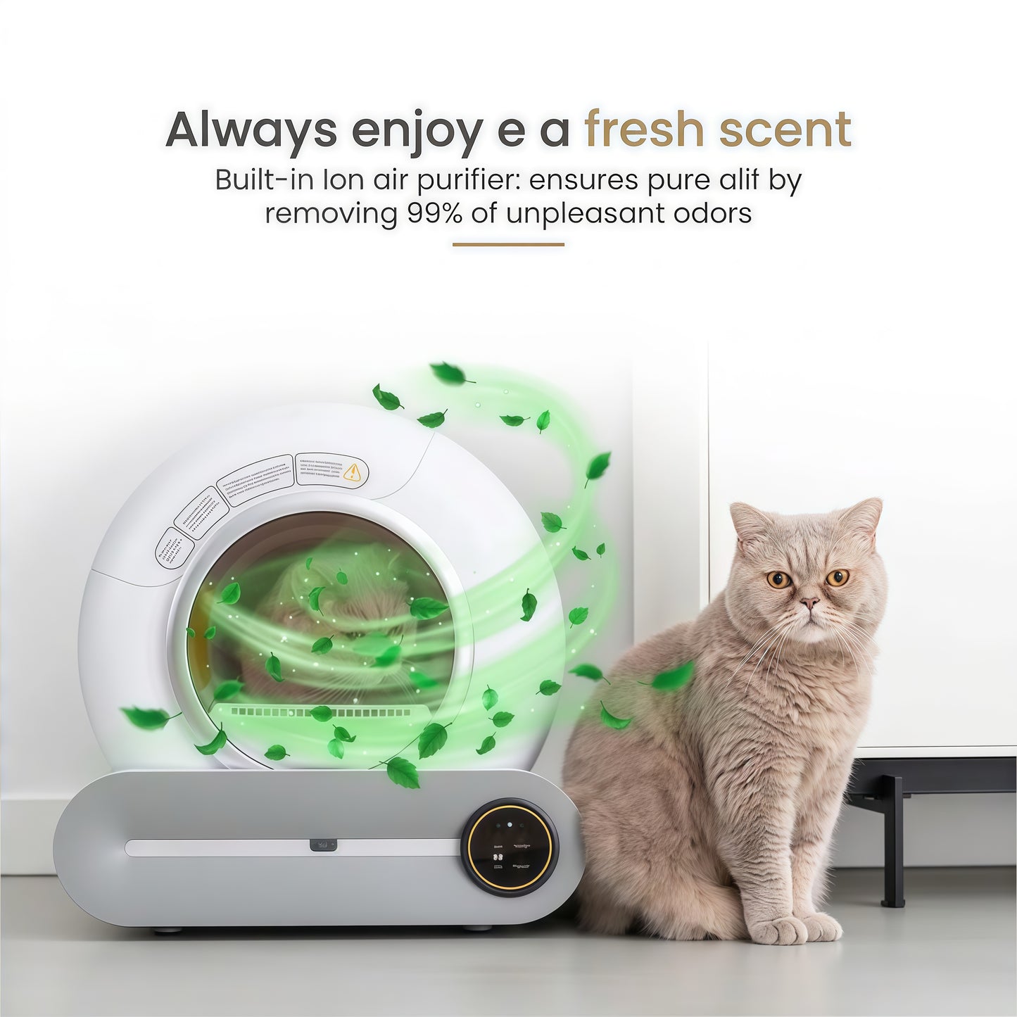 Zelfreinigende Kattenbak | 65 Liter Robot met Geurfilter | Gemakkelijk Onderhoud voor een Hygiënische Omgeving