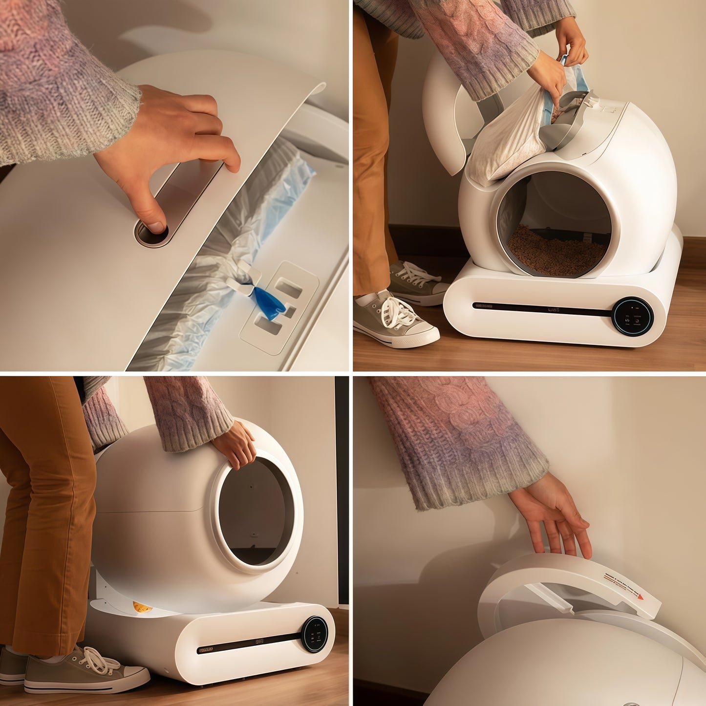 Zelfreinigende Kattenbak | 65 Liter Robot met Geurfilter | Gemakkelijk Onderhoud voor een Hygiënische Omgeving