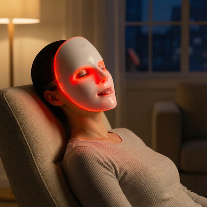 Maschera Viso LED | Terapia della Luce con Ringiovanimento e Collagene | Trattamento Anti-invecchiamento per Pelle Radiosa