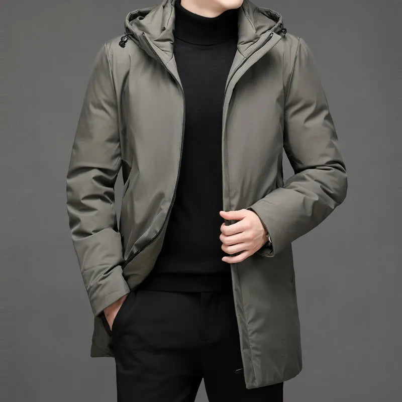 Fabrizio | Men's Winter Jacket with Hood and Quilted Lining - Everyday Understated Style