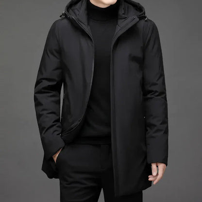 Fabrizio | Men's Winter Jacket with Hood and Quilted Lining - Everyday Understated Style