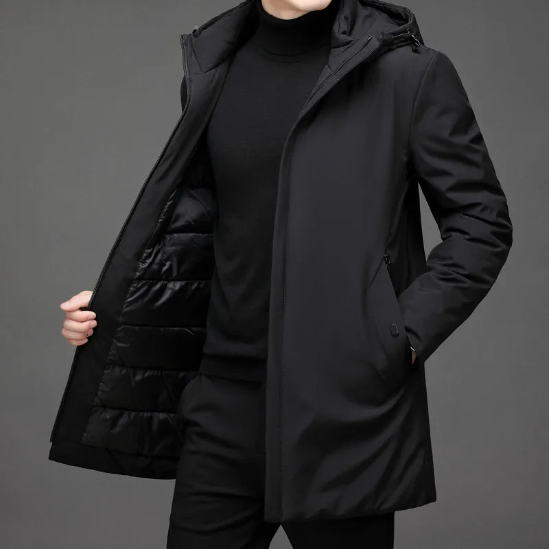 Fabrizio | Men's Winter Jacket with Hood and Quilted Lining - Everyday Understated Style