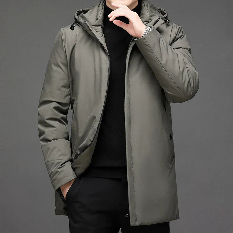 Fabrizio | Men's Winter Jacket with Hood and Quilted Lining - Everyday Understated Style