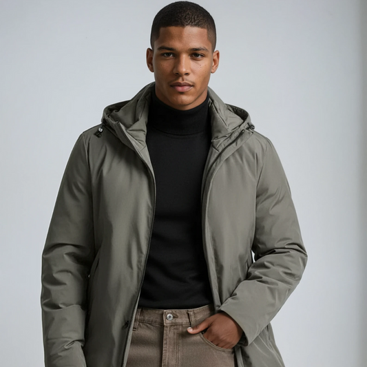 Fabrizio | Men's Winter Jacket with Hood and Quilted Lining - Everyday Understated Style