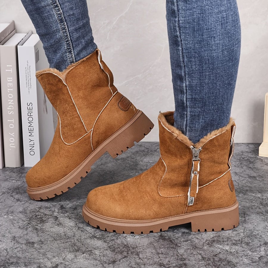 Pierina | Stivaletti Invernali Donna Foderati con Zip Laterale - Calore Chic