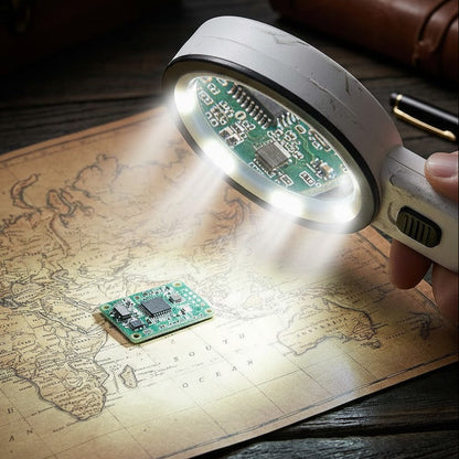 Lente di Ingrandimento 30X con Illuminazione LED per Ispezioni Dettagliate e Lettura Facile