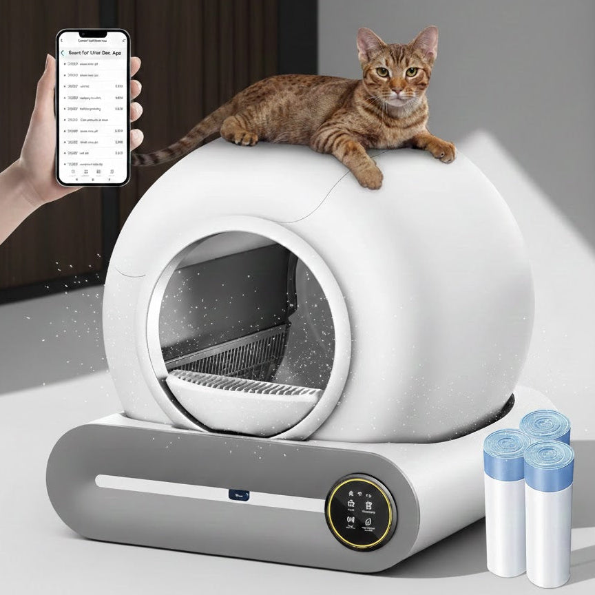 Lettiera Gatto Autopulente | Robot da 65 Litri con Filtro Antiodore | Manutenzione Facile per un Ambiente Igienico