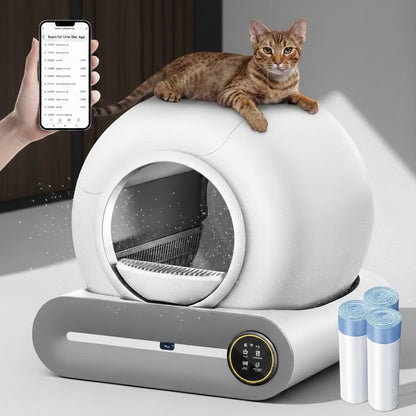 Lettiera Gatto Autopulente | Robot da 65 Litri con Filtro Antiodore | Manutenzione Facile per un Ambiente Igienico