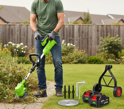 Coupe-herbe électrique sans fil avec moteur 24V | Design ergonomique pour des pelouses parfaites