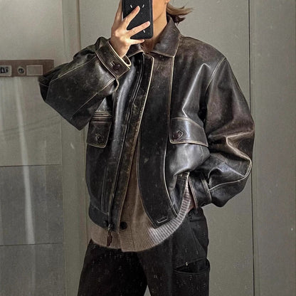 Ofelia | Women's Vintage Leather-Look Jacket, Retro Style - Urban Charm