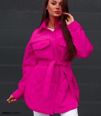 Erica | Oversized Quilted Women's Jacket with Belt - Relaxed Padded Winter Layer