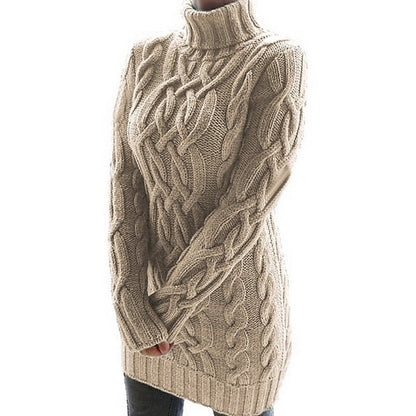 Roberta | Abito Maglione Donna a Trecce con Collo Alto - Calore Elegante