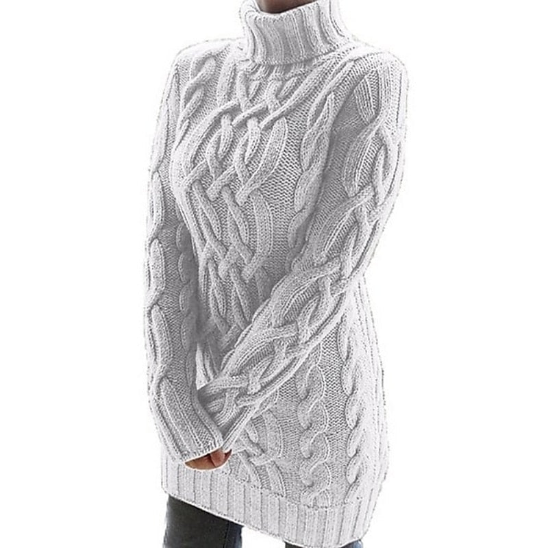 Roberta | Abito Maglione Donna a Trecce con Collo Alto - Calore Elegante